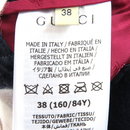 Gucci GG Chain with Buttons Wool Long Coat Navy 38 Hanger — view 9