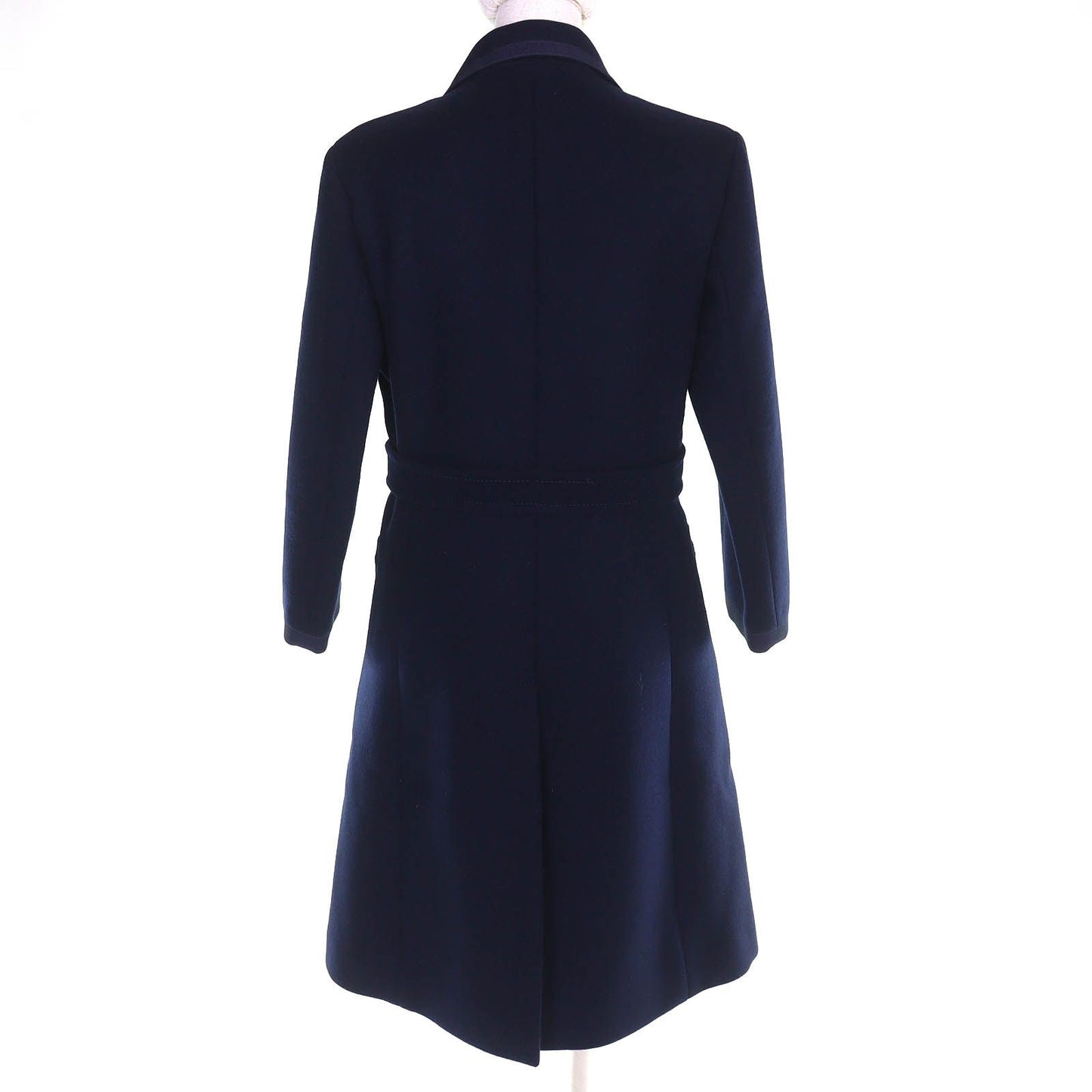 Gucci GG Chain with Buttons Wool Long Coat Navy 38 Hanger — view 3