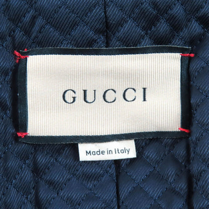 Gucci GG Chain with Buttons Wool Long Coat Navy 38 Hanger — view 8