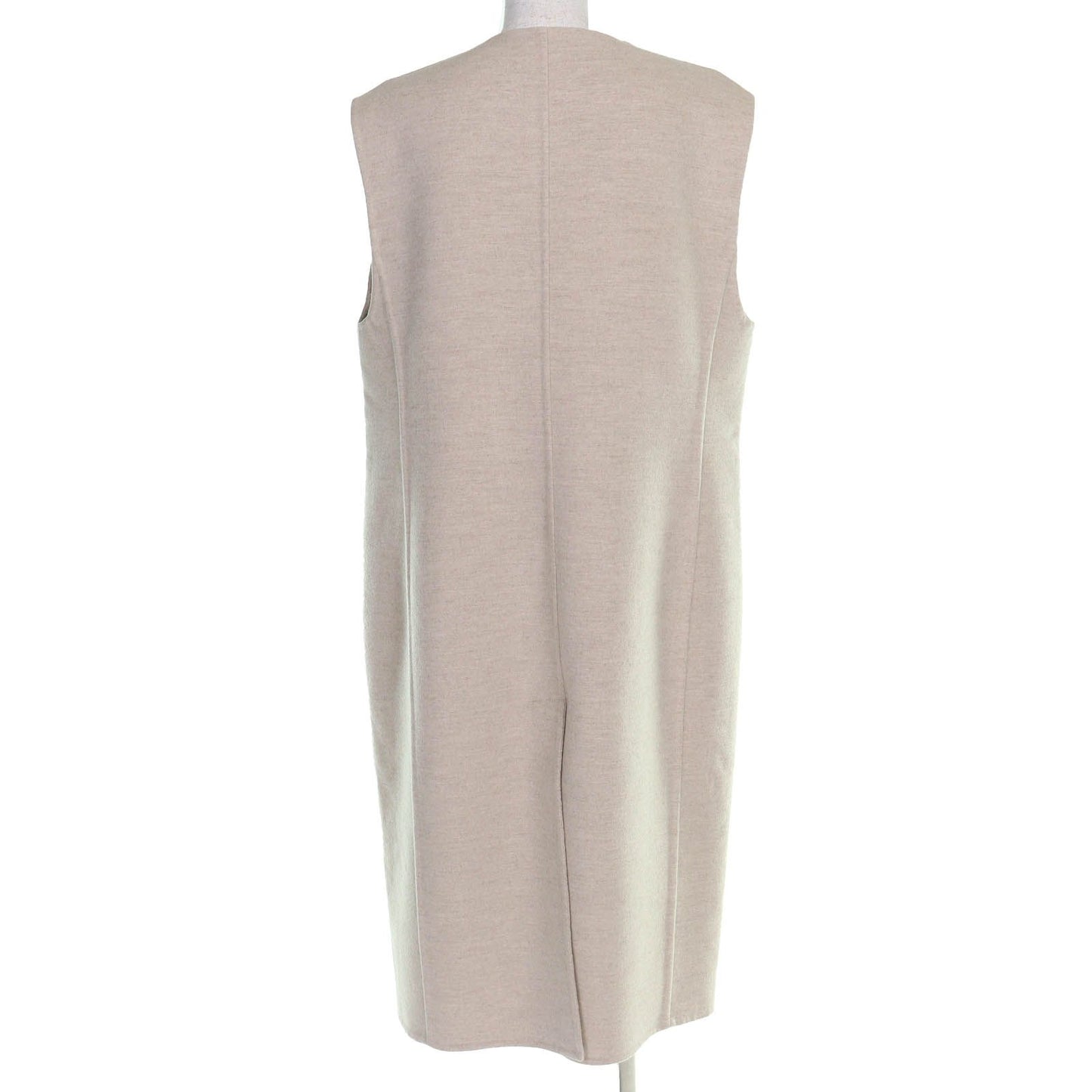 Hermes Cashmere Wood Series Button Long Gilet Vest Beige 44 Recommended — view 3