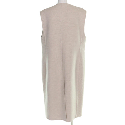 Hermes Cashmere Wood Series Button Long Gilet Vest Beige 44 Recommended — view 3