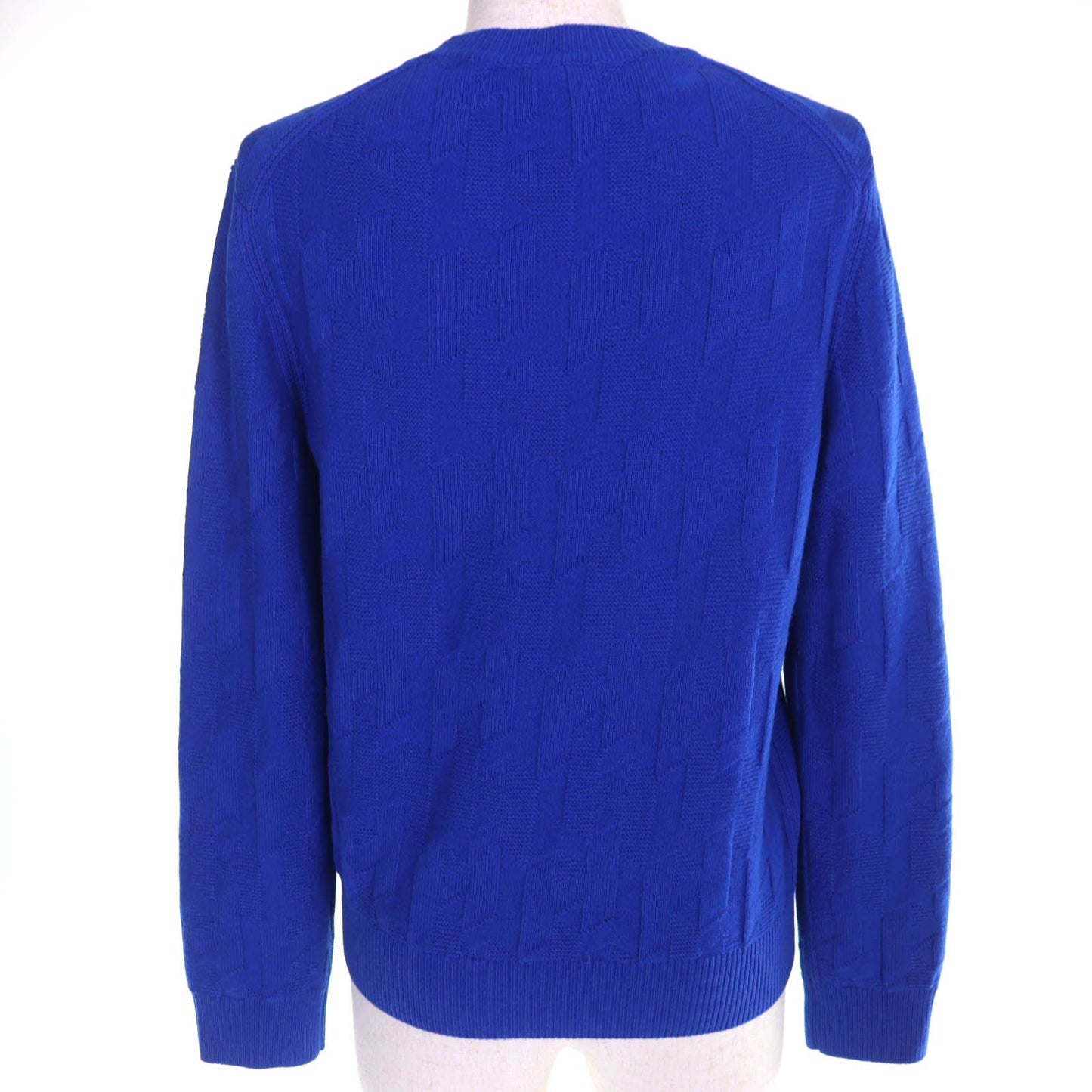 Hermes Wool Motif All Pattern Crew Neck Long Sleeve Knit Sweater Blue 40 — view 3