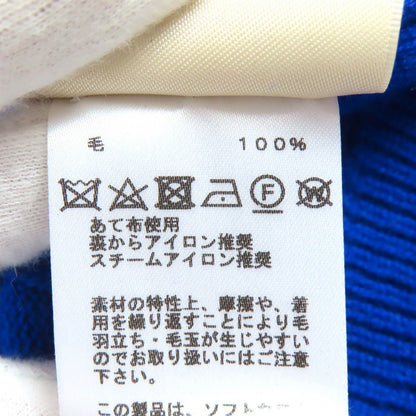 Hermes Wool Motif All Pattern Crew Neck Long Sleeve Knit Sweater Blue 40 — view 8