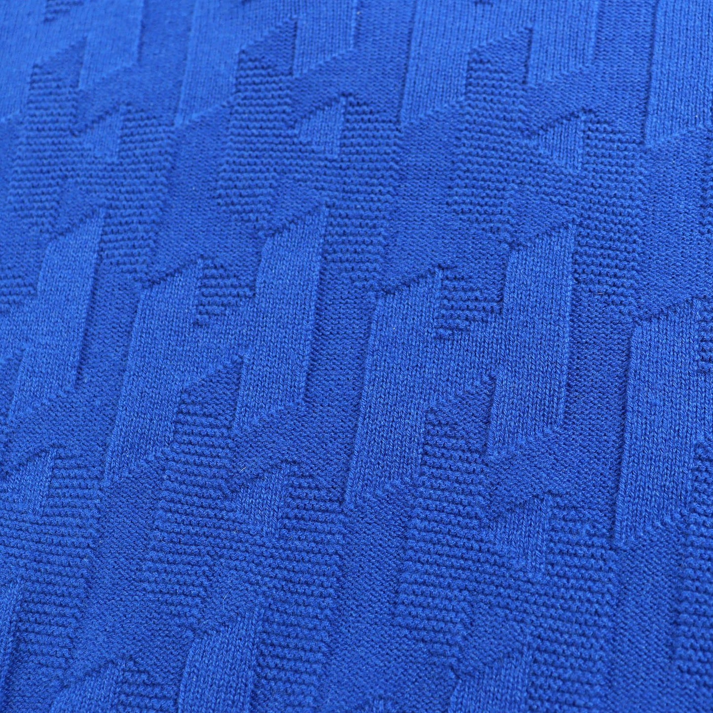 Hermes Wool Motif All Pattern Crew Neck Long Sleeve Knit Sweater Blue 40 — view 5