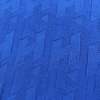 Hermes Wool Motif All Pattern Crew Neck Long Sleeve Knit Sweater Blue 40 — view 5