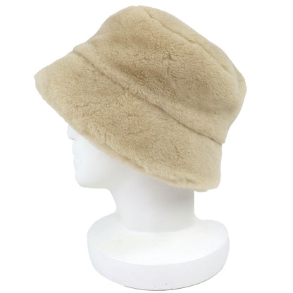Prada Triangle Logo Plate Sheepskin Dyed Fur Bucket Hat Beige Gold S Recommended — view 2