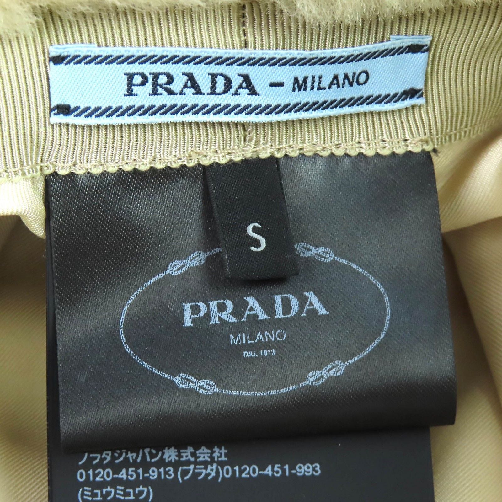Prada Triangle Logo Plate Sheepskin Dyed Fur Bucket Hat Beige Gold S Recommended — view 7