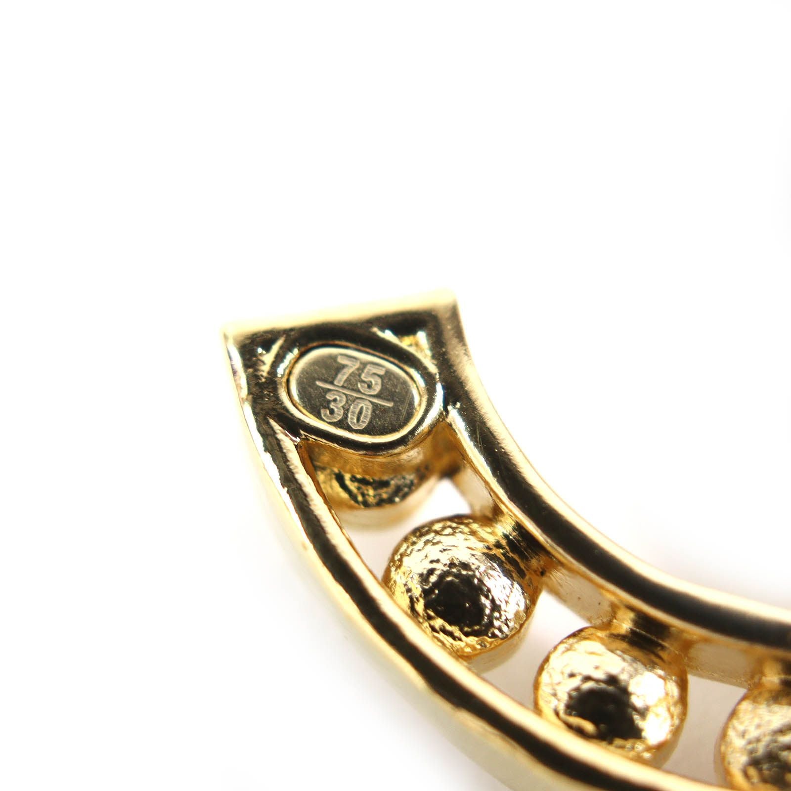 Chanel CC Logo Line Stone Buckle Leather Rubber Belt Black Gold — view 6