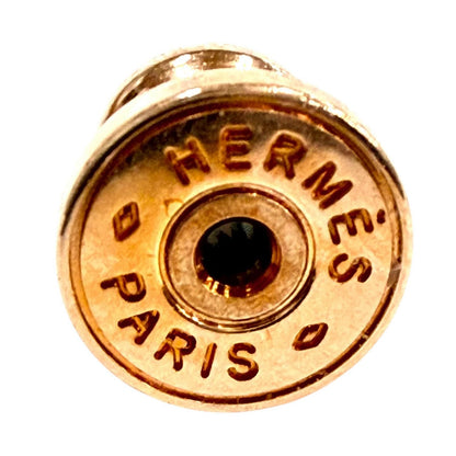 Hermes Mini Pop Brown Glace Rose Gold Earrings — view 8