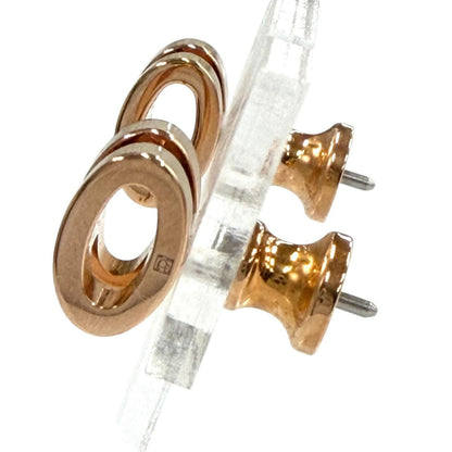Hermes Mini Pop Brown Glace Rose Gold Earrings — view 3