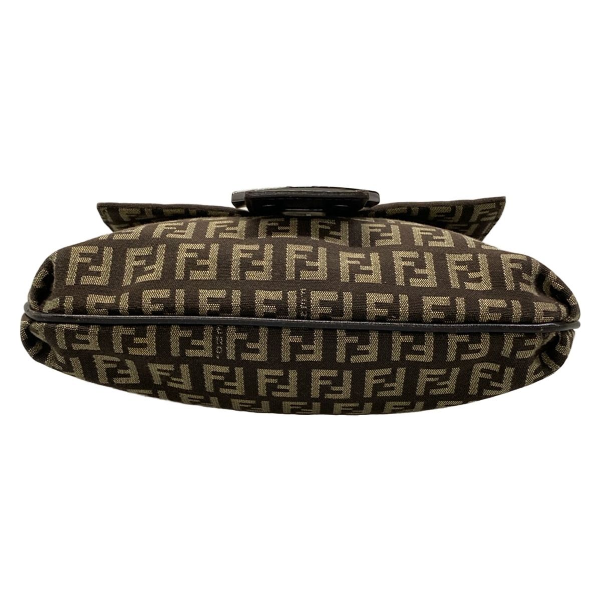 Fendi Shoulder Bag Zukki Nokamuse Pochette Dark Brown Beige Leather — view 5
