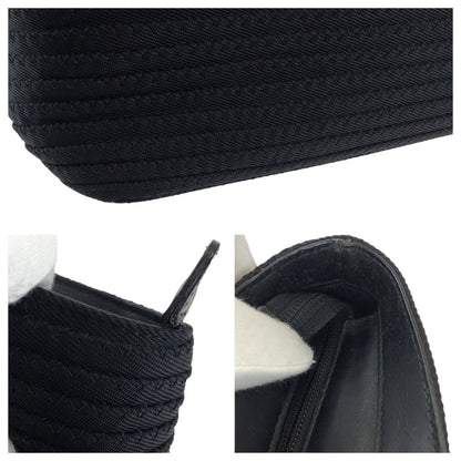 Gucci Vintage Bamboo Black Silver Nylon Tote — view 5