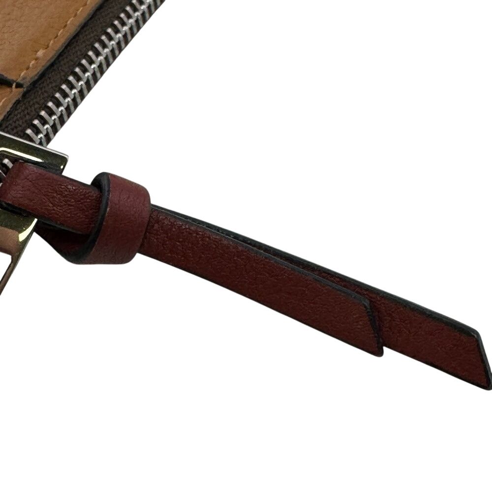 Loewe Card Holder Case L-shaped Zipper Anagram Leather Coin Brown — view 5