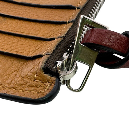 Loewe Card Holder Case L-shaped Zipper Anagram Leather Coin Brown — view 6