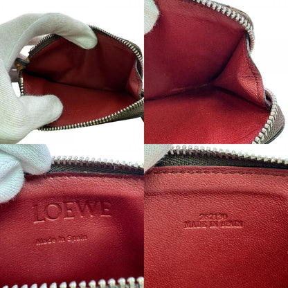 Loewe Card Holder Case L-shaped Zipper Anagram Leather Coin Brown — view 7