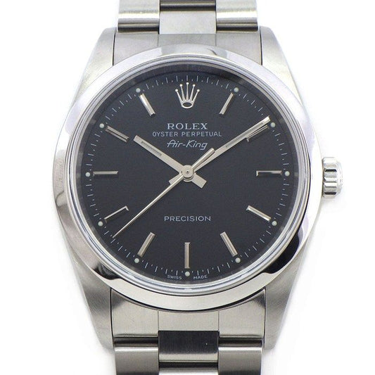 Rolex Watch Air King Black Dial Luminous Index Hand SS Automatic Winding
