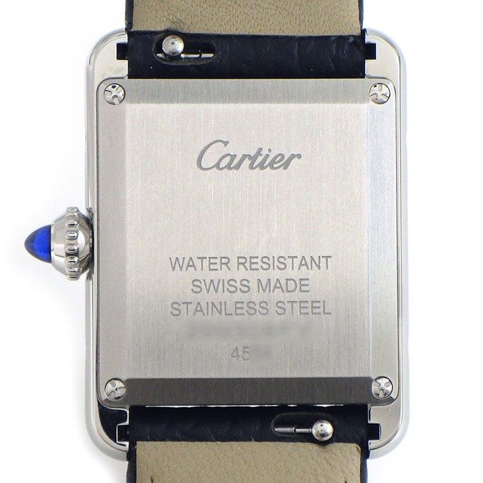 Cartier Watch Tank Mast SM Solar Beat Rectangular Silver Dial Roman Index Black — view 4