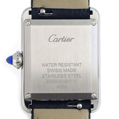 Cartier Watch Tank Mast SM Solar Beat Rectangular Silver Dial Roman Index Black — view 4