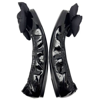 Prada Flat Shoes Ballet Ribbon Patent Black — view 4