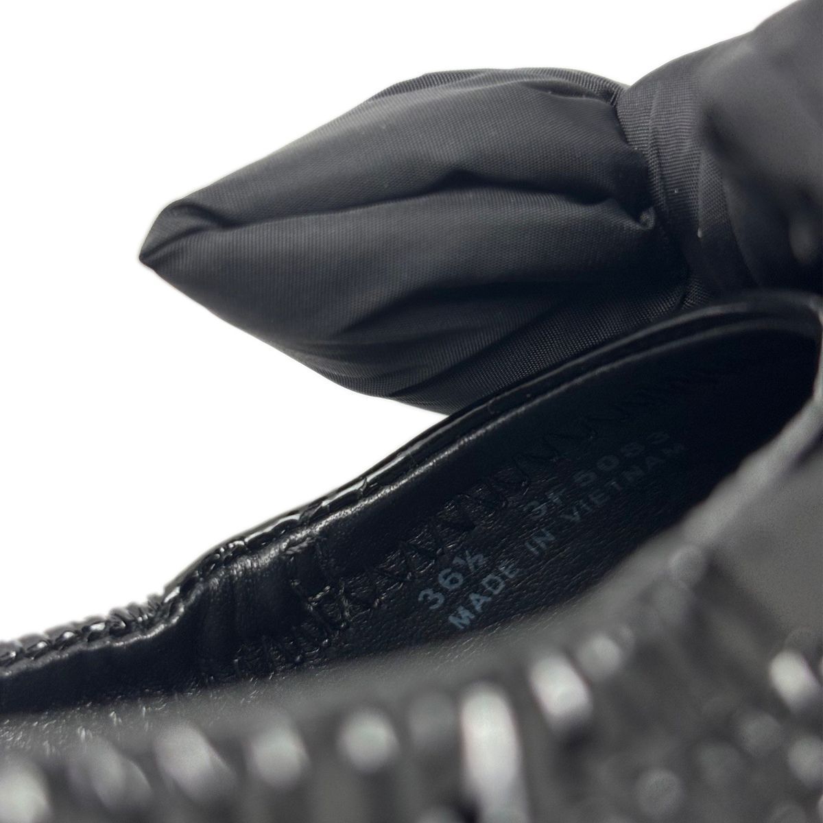 Prada Flat Shoes Ballet Ribbon Patent Black — view 8