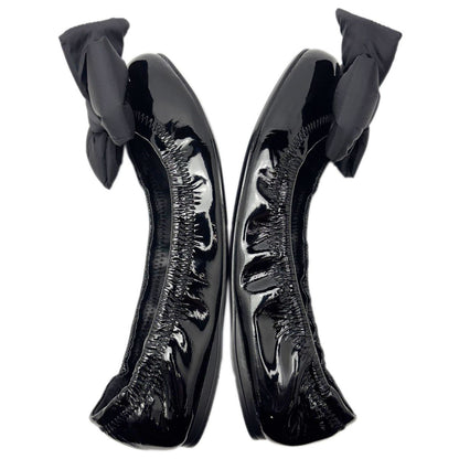 Prada Flat Shoes Ballet Ribbon Patent Black — view 5