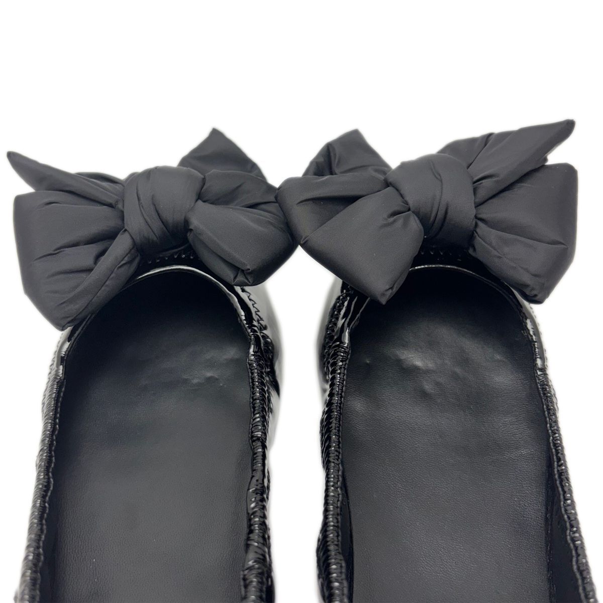 Prada Flat Shoes Ballet Ribbon Patent Black — view 7