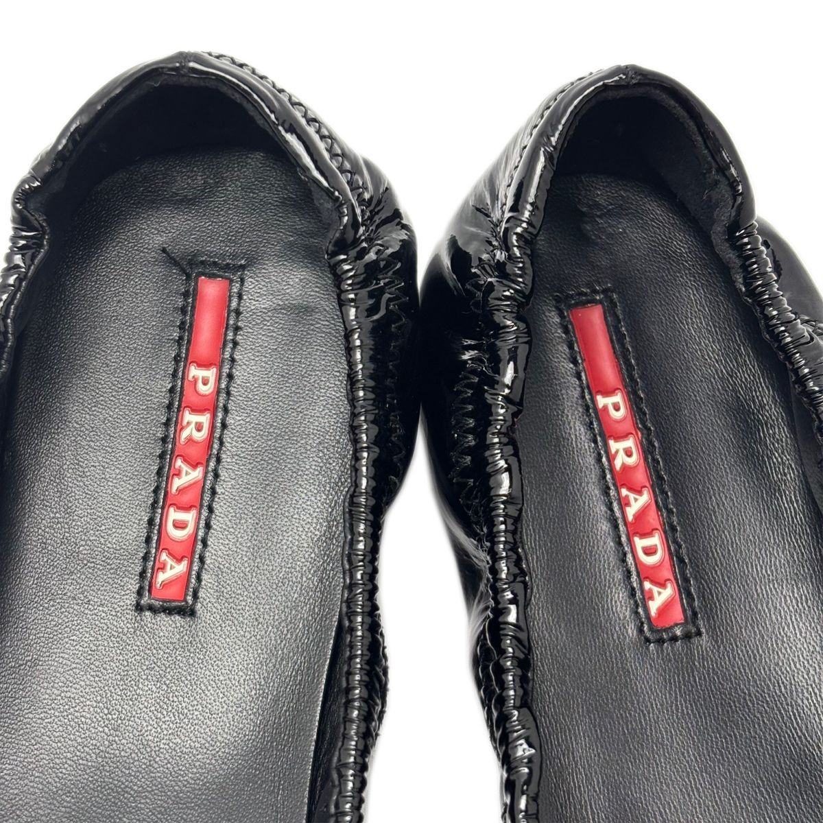 Prada Flat Shoes Ballet Ribbon Patent Black — view 9