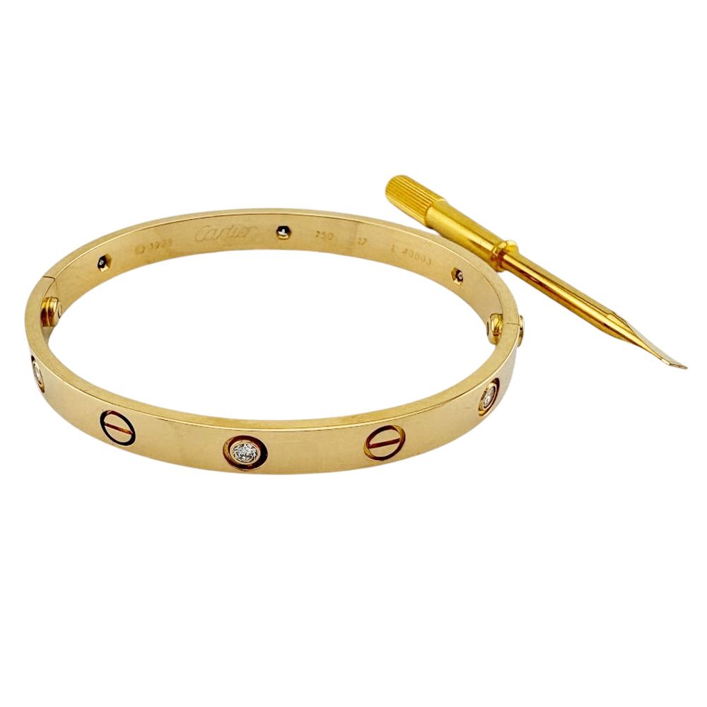 Cartier Love Bracelet Bangle 18k Gold Diamond
