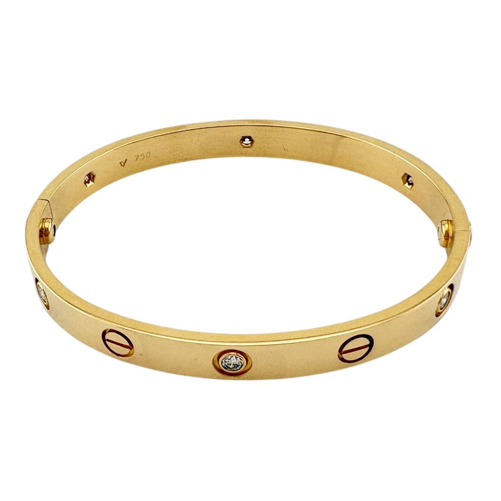 Cartier Love Bracelet Bangle 18k Gold Diamond — view 4
