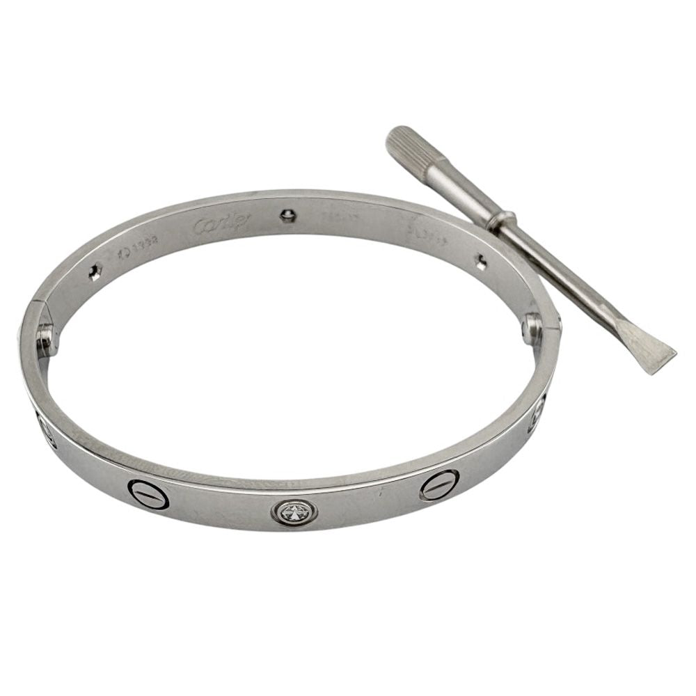 Cartier Love Bracelet Bangle 18k White Gold Diamond
