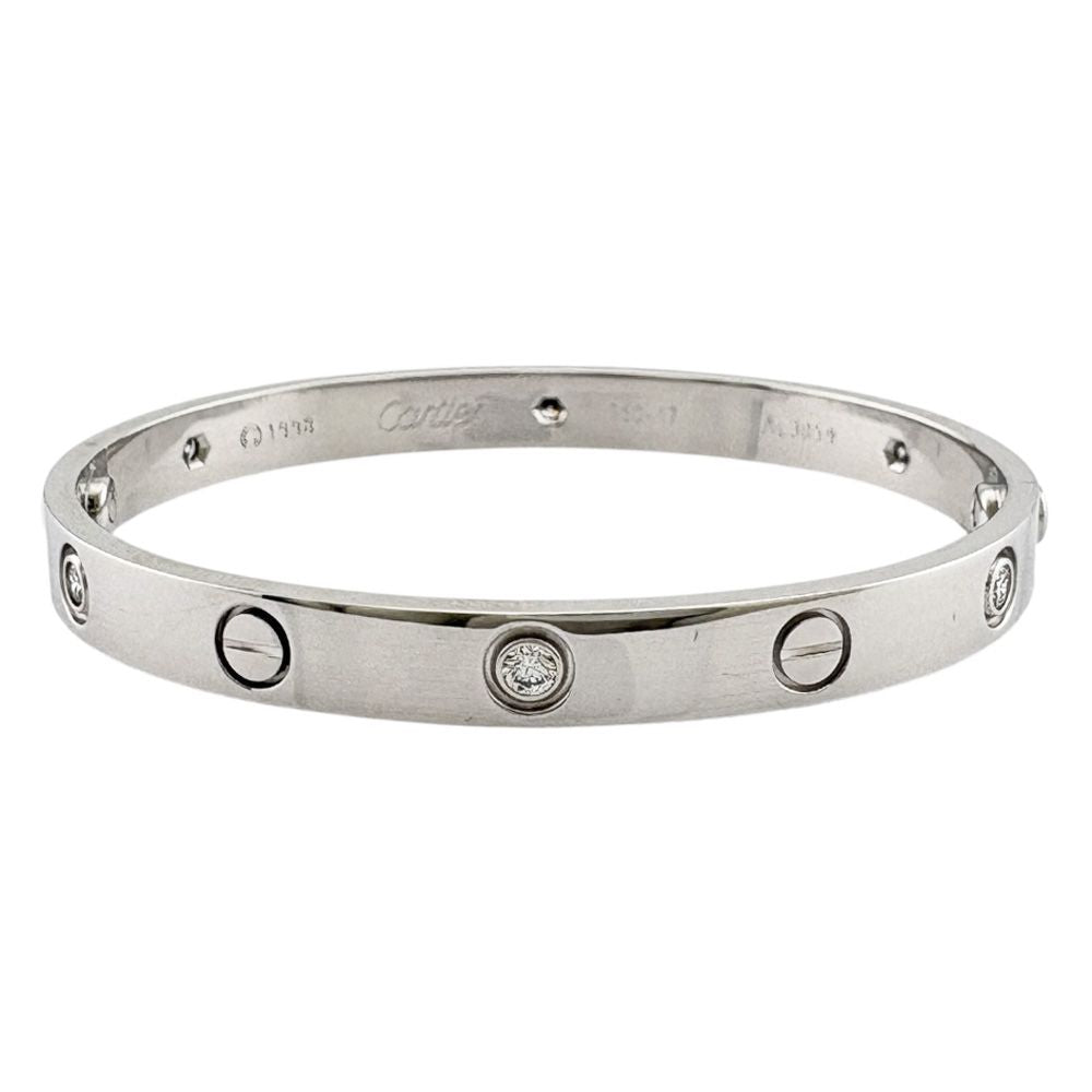 Cartier Love Bracelet Bangle 18k White Gold Diamond — view 2