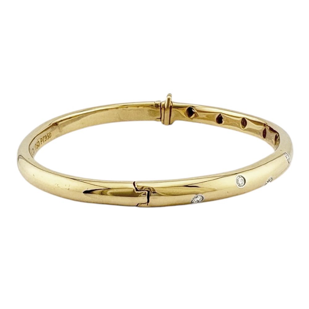 Tiffany & Co Dots Bangle 18k Gold Diamond Bracelet — view 5
