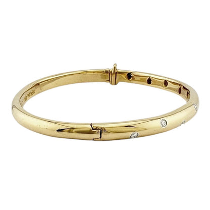Tiffany & Co Dots Bangle 18k Gold Diamond Bracelet — view 5