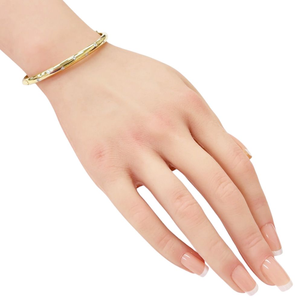 Tiffany & Co Dots Bangle 18k Gold Diamond Bracelet — view 2