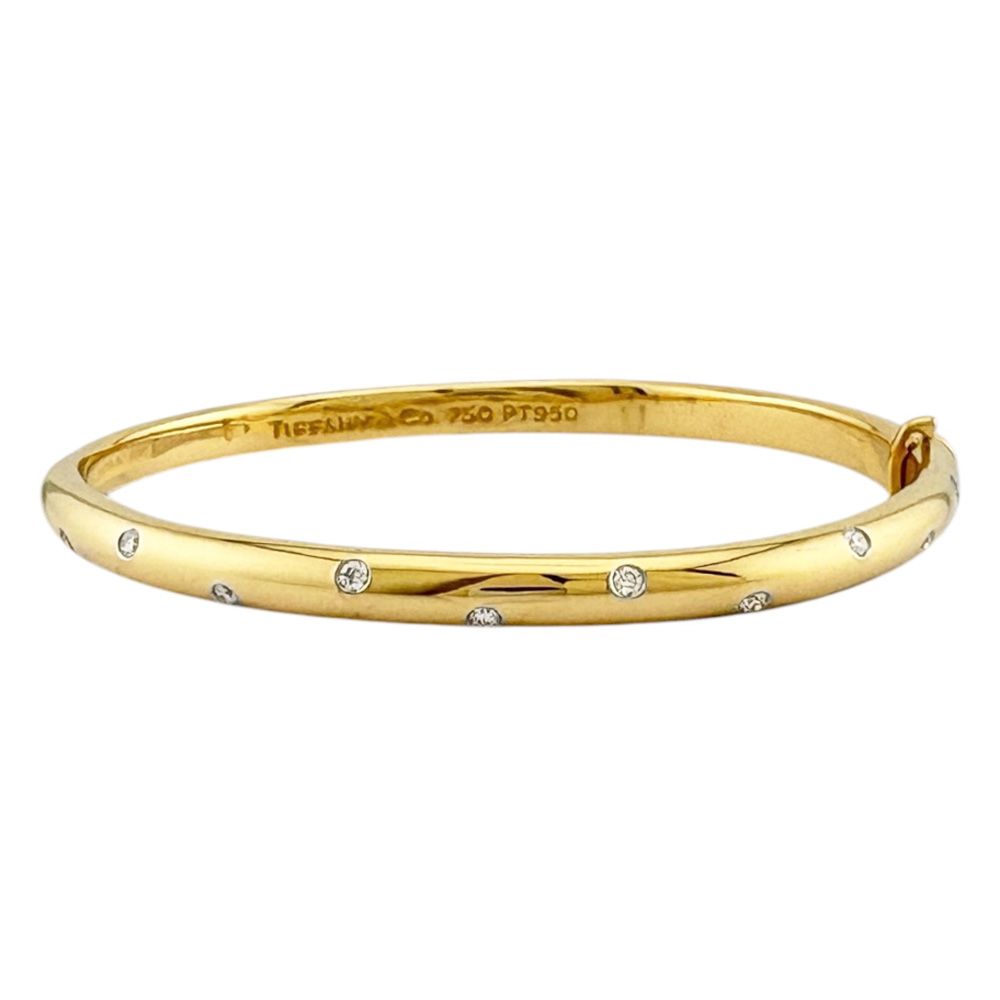 Tiffany & Co Dots Bangle 18k Gold Diamond Bracelet