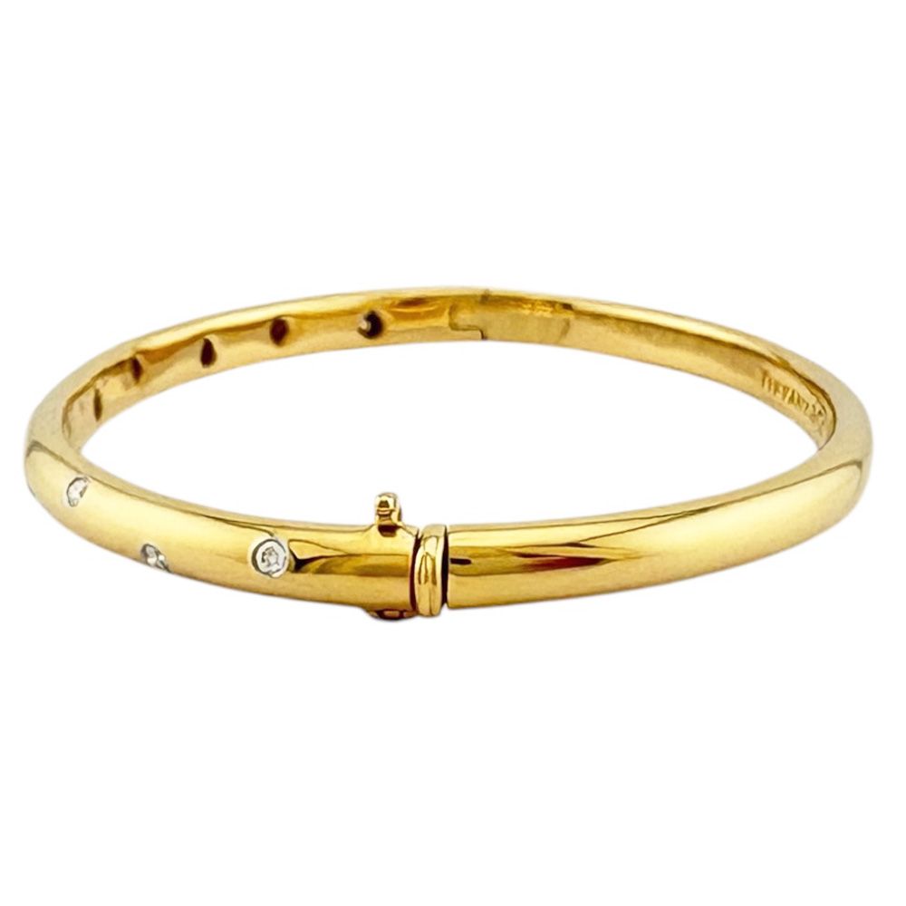 Tiffany & Co Dots Bangle 18k Gold Diamond Bracelet — view 3