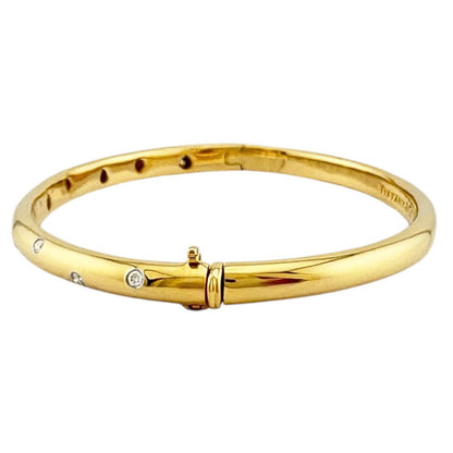 Tiffany & Co Dots Bangle 18k Gold Diamond Bracelet — view 3