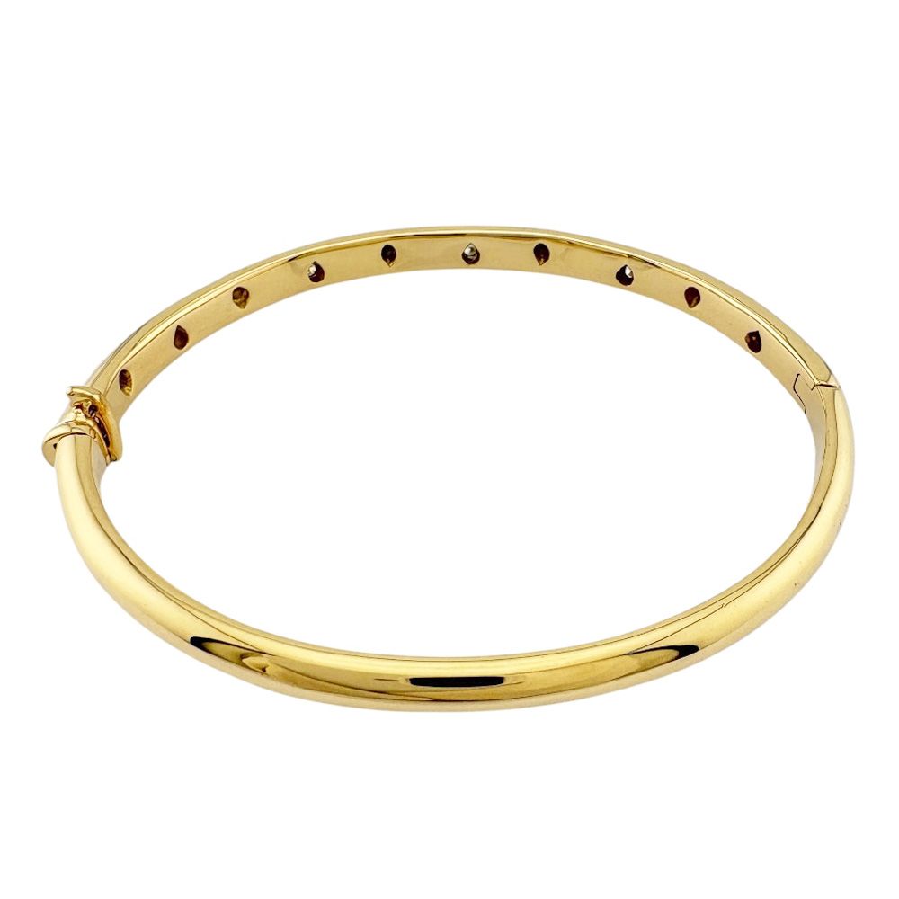 Tiffany & Co Dots Bangle 18k Gold Diamond Bracelet — view 4