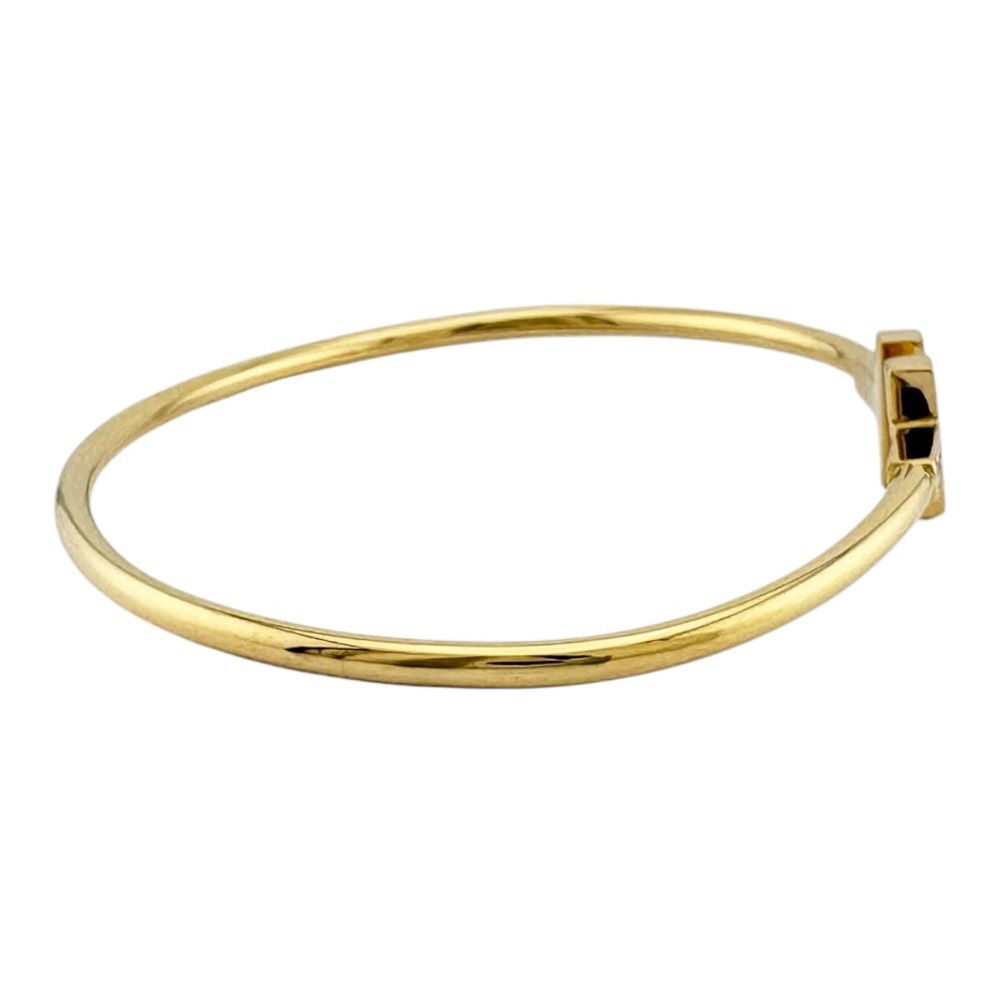 Tiffany & Co T Wire Bangle 18k Gold Diamond Bracelet — view 5