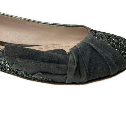 Miu Miu Flat Shoes 40 Silver Gray Glitter — view 8