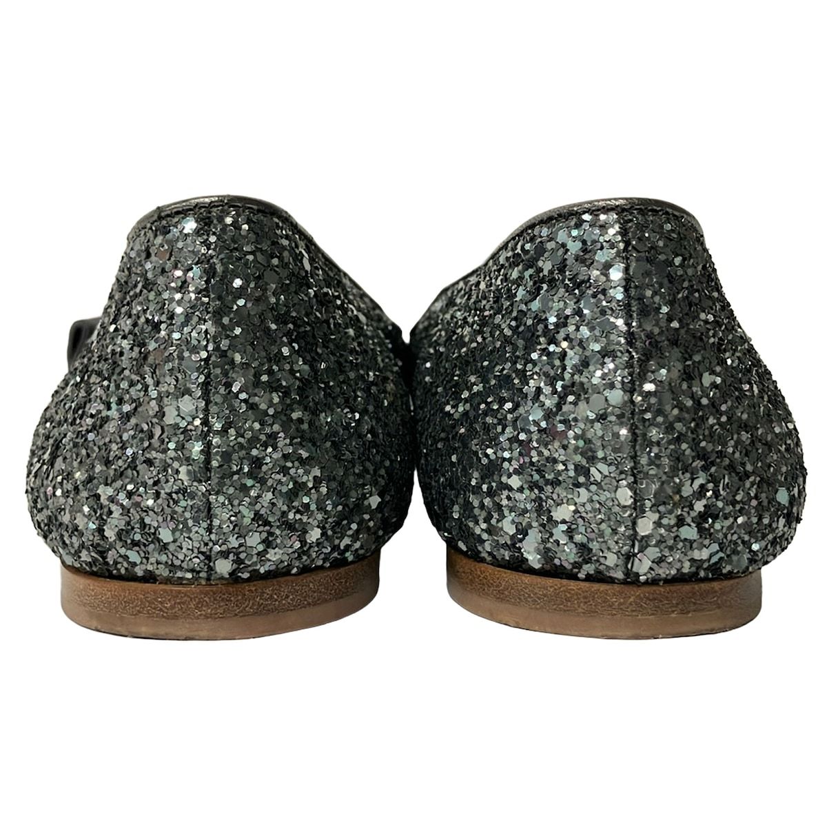 Miu Miu Flat Shoes 40 Silver Gray Glitter — view 3