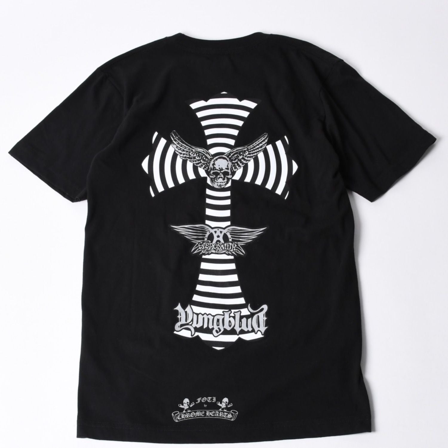 Chrome Hearts Yungblud Aerosmith Joe Foti Black Short Sleeve T-Shirt — view 2