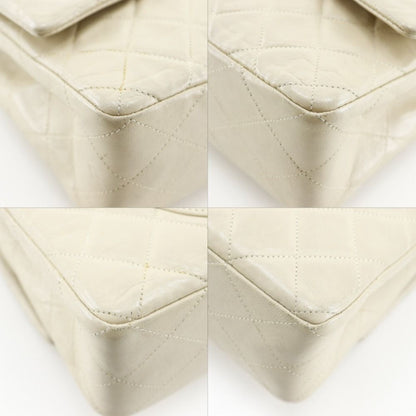 Chanel Chain Shoulder Quilted 25 Double Flap Lambskin Beige Bag — view 4