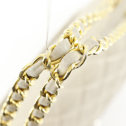 Chanel Chain Shoulder Quilted 25 Double Flap Lambskin Beige Bag — view 5