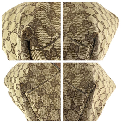 Gucci Bamboo Beige Brown Silver GG Canvas Leather Tote Shoulder Bag — view 3