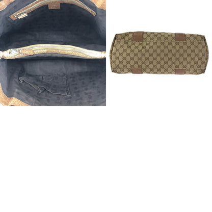 Gucci Bamboo Beige Brown Silver GG Canvas Leather Tote Shoulder Bag — view 9