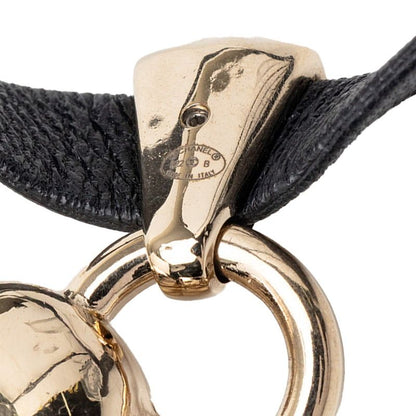 Chanel Heart Locket Turnlock Motif Necklace Gold Black Plated Leather — view 5