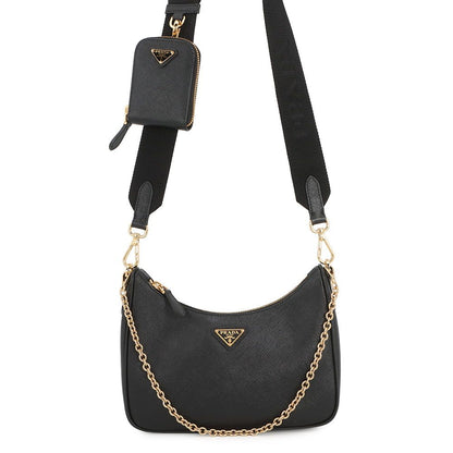 Prada Shoulder Bag Re Edition Saffiano Leather 2-Way Black