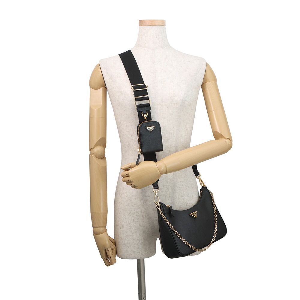 Prada Shoulder Bag Re Edition Saffiano Leather 2-Way Black — view 4