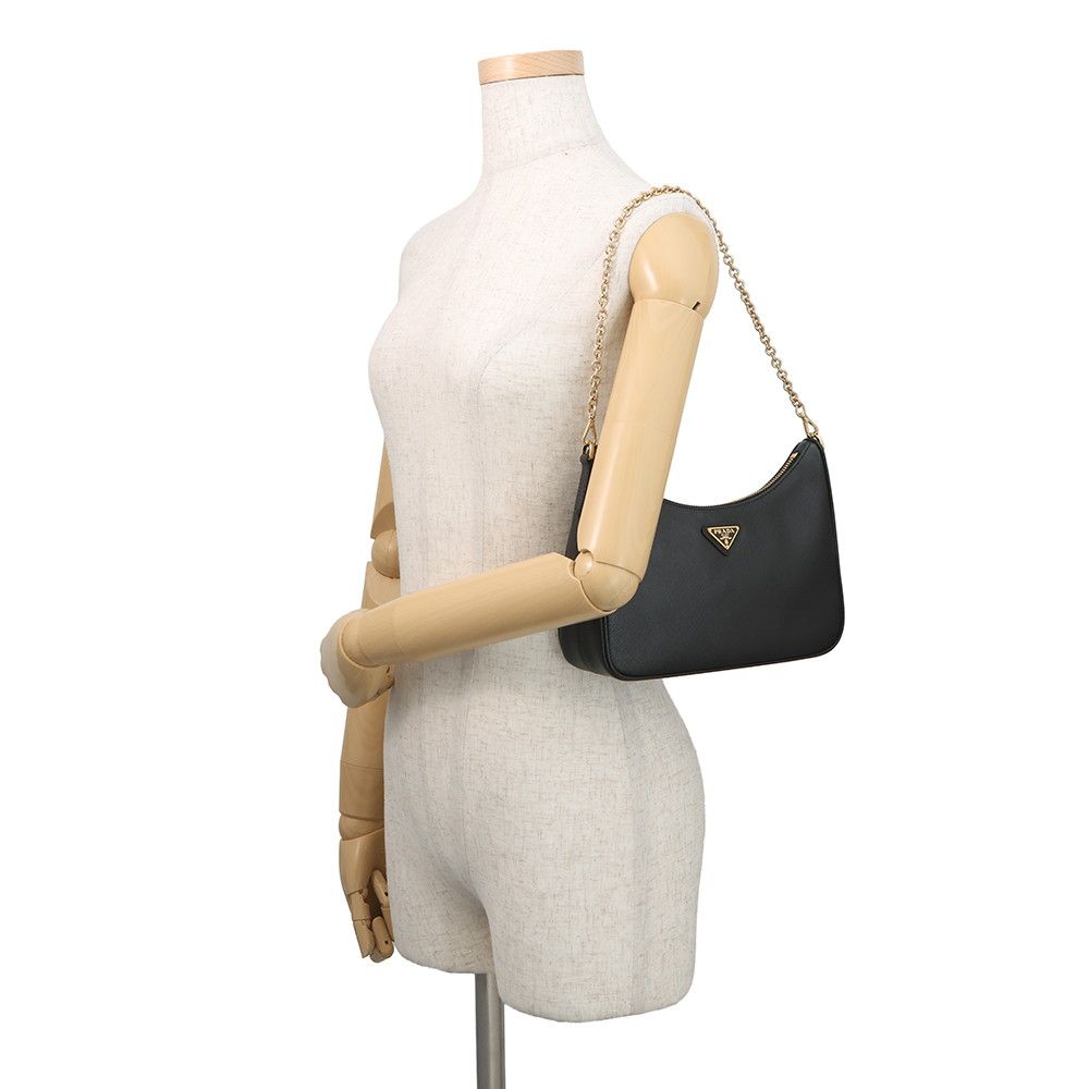 Prada Shoulder Bag Re Edition Saffiano Leather 2-Way Black — view 5